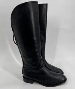 Johnston & Murphy Knee High Leather Boots Size 8M Womens Tall Black Riding Boot - Picture 1 of 11