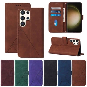 PU Leather Wallet Phone Case For Samsung S24 S23 S22 S21 S20 S10 S9 S8 Note 20 - Picture 1 of 42