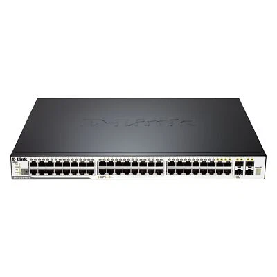 xStack Managed 48-Port Gigabit Stackable L2 PoE+ Switch, 4 Combo SFP, 40-Gigabit - Image 1 of 3