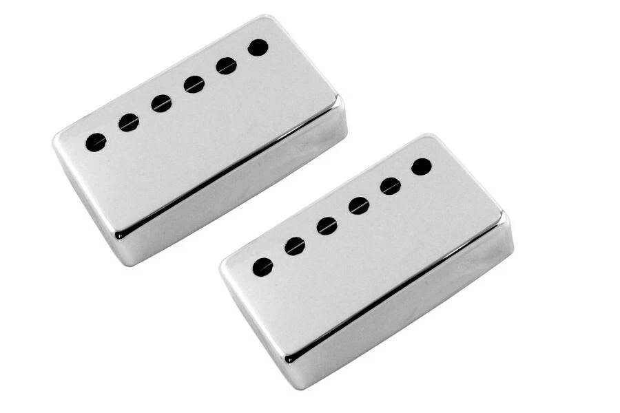 NEW - Nickel-Silver Pickup Covers (2), 50mm (1-31/32") Spacing - CHROME PLATED - Image 1 of 1