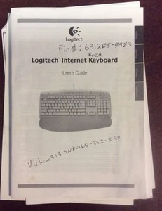 Logitech Internet Keyboard Guide 1999 manual usado fabricante de equipos originales - Imagen 1 de 12