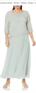 J Kara Long Beaded Floral Design Dress - Picture 1 of 2