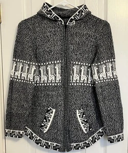 Alpaca Connection Girls M/L Full Zip Hooded Sweatshirt Cardigan Llama - Picture 1 of 6