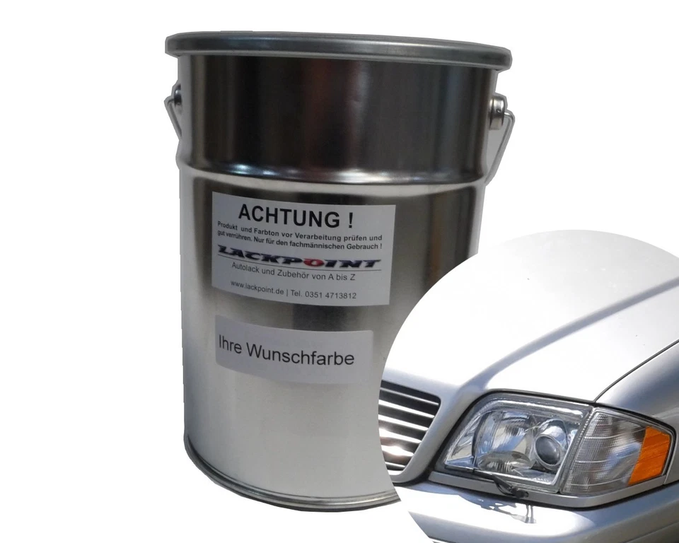 0,5 Liter 1K Autolack Kunstharz geeignet für Mercedes 744 Silber Metallic Lackp - Bild 1 von 1