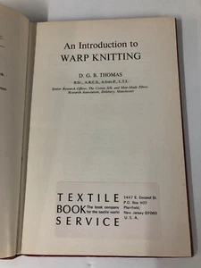 1971 An Introduction to Warp Knitting DGB Thomas, Merrow Technical Library HB - Picture 1 of 4
