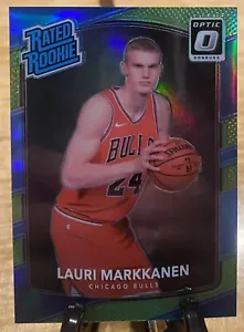 2017-18 OPTIC #159 LAURI MARKKANEN RC LIME GREEN PRIZM SP /175 - Rookie Jazz - Picture 1 of 4