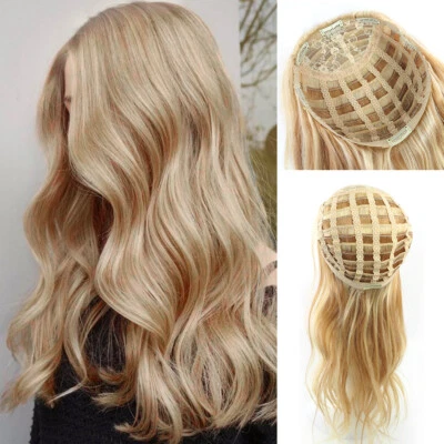 8A Бразильское Тело Волнистые Волосы Remy Человеческий Цельный 3/4 Половина Парика Машина Утка Крышка - Изображение 1 из 4