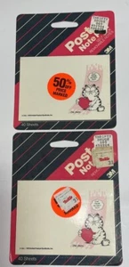 Vintage X2 Garfield Post It Pads 40 Sheets Each “Eat Your Heart Out” - Picture 1 of 2
