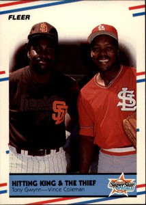 1988 Fleer St. Louis Cardinals Baseball Card #634 Tony Gwynn/Vince Coleman