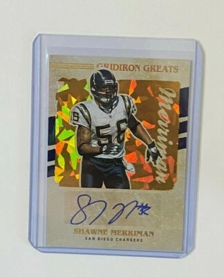 2021 Panini XR Shawne Merriman Gridiron Greats Cracked Ice AUTO #GG1 Chargers - Image 1 of 2