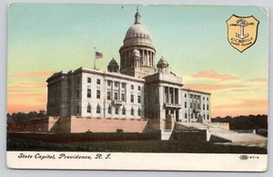 Postal del edificio del Capitolio del Estado vista exterior Providence Rhode Island RI 1909 - Imagen 1 de 2