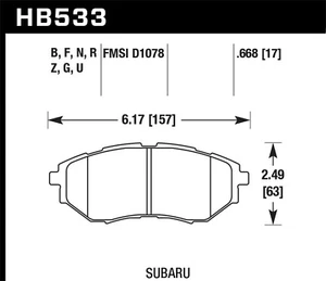 Hawk Performance HB533G.668 DTC-60 Disc Brake Pad - Picture 1 of 1