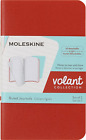 Moleskine Volant Tagebuch, Softcover, XS (2,5 x 4) liniert/gefüttert, korallenorange/aqu