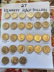 Kennedy Half Dollars 27 - 1966-1996 Set , P&D 4-40%, 23 Clad Reduced by $52 now - Picture 1 of 8