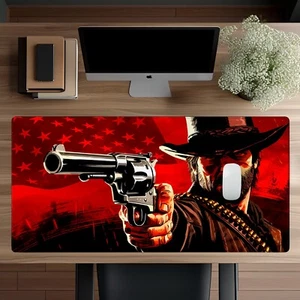 Cowboy Gaming Mauspad, Wilder Westen, Outlaw Gaming Schreibtischmatte, Geschenk für Spieler. - Bild 1 von 22