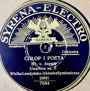 Classical Poland 78 RPM-Chlop I Poeta -Suppe- Orchestra -Syrena Electro 2189 - Imagen 1 de 2