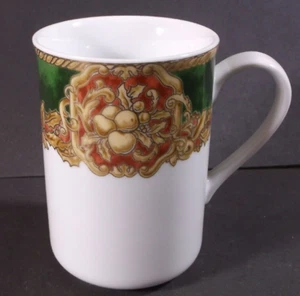 3 Retired Christmas Mugs NOEL by AMERICAN ATELIER Green Red Gold Berries Fruit - Picture 1 of 1