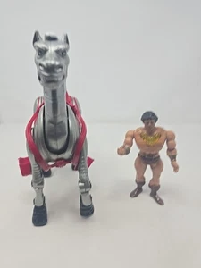 Figura de caballo Bravestar 30/30 1986 vintage con silla de montar y John Blackstar - Imagen 1 de 24