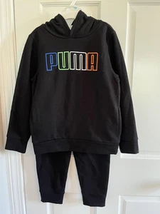 Puma Hoodie Sweatshirt Pants Set Kids 5 Two Piece Outfit Matching Tracksuit - Picture 1 of 7