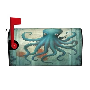 Blue Octopus Mailbox Cover, Waterproof Magnetic Post Box Cover, Standard Size... - Picture 1 of 7