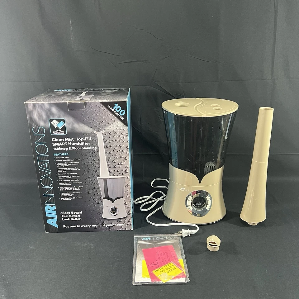 Humidificador de llenado superior Air Innovations Clean Mist TAN - 1,6 GALONES 100 HORAS piso Foto 1 de 4