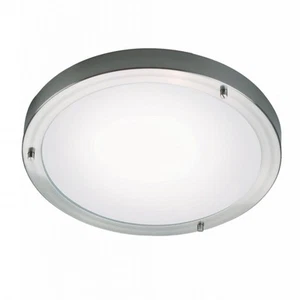 Ceiling Light Silver Ancona Maxi IP44 Brushed Steel 315mm Nordlux 25316132 - Picture 1 of 3