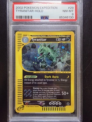 PSA 8 Tyranitar Holo 29/165 - Expedition Rare E Series Pokemon Card - Image 1 of 4