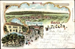 Litho Witterda in Thüringen, Dorfstraße, Kirche, Pfarre, Gasthaus - 4211083 - Picture 1 of 2