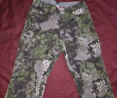 Mens Kryptek Hunting Pants 34Long Dark Green Camo Zip Pockets Padded Knees  - Image 1 of 4