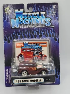 Muscle Machines 28 Ford Model A Brown with Flames 03-24  1:64 - Picture 1 of 4