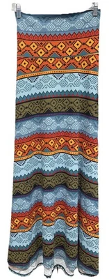 NUEVA Maxi Falda LuLaRoe GRANDE Teal Verde Azul Naranja Negro Dorado Tejido Azteca Foto 1 de 4
