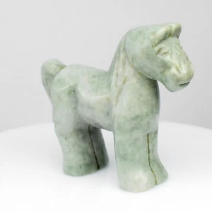 π 157.61ct Horse Carving Natural Green Jade - Handcraft, Untreated Myanmar Gem - Picture 1 of 7