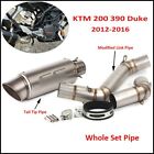 Motorcycle Exhaust Tip System Link Connect Pipe for 2012-2016 KTM 200 390 Duke