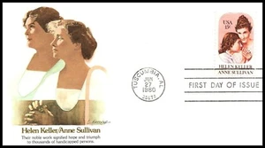 USA FDC - 1980 - Helen Keller and Anne Sullivan, Fleetwood Scott # 1824 - Picture 1 of 2