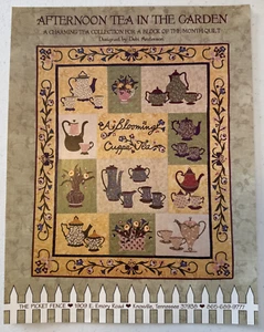 Afternoon Tea In The Garden Quilt Patterns Set of 13 Block of the Month Teapots - Picture 1 of 13