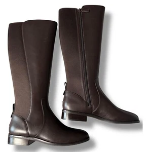 NIB Cole Haan Narina Grand360 Tall Riding Boots Leather Comfort Dark Brown Sz8.5 - Picture 1 of 15