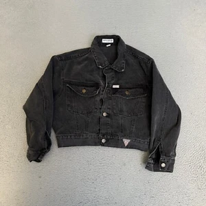 Guess Georges Marciano Denim Jacket Womens Size Small Black USA VINTAGE - Imagen 1 de 10