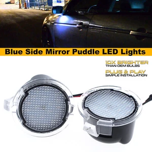 Blue LED Side Mirror Puddle Light Lamp For Ford F150 Mondeo Edge Flex Expedition - Picture 1 of 9