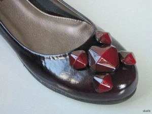 new SESTO MEUCCI burgundy JEWELED flats shoes Italy - really cute - Picture 1 of 1