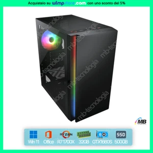 PC GAMING DESK WINDOWS 11 OFFICE RYZEN 7 WI-FI GTX1660 SUPER RAM 32GB SSD 500GB - Photo 1/3