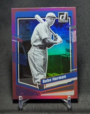 Babe Herman Pink Holo Foil 2023 Panini Donruss Card #170 Brooklyn Dodgers  - Image 1 of 2