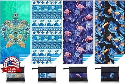 Toalla De Playa De Microfibra De Gran Tamaño, De Secado Rápido, Sin Arena 4 Piezas Foto 1 de 4