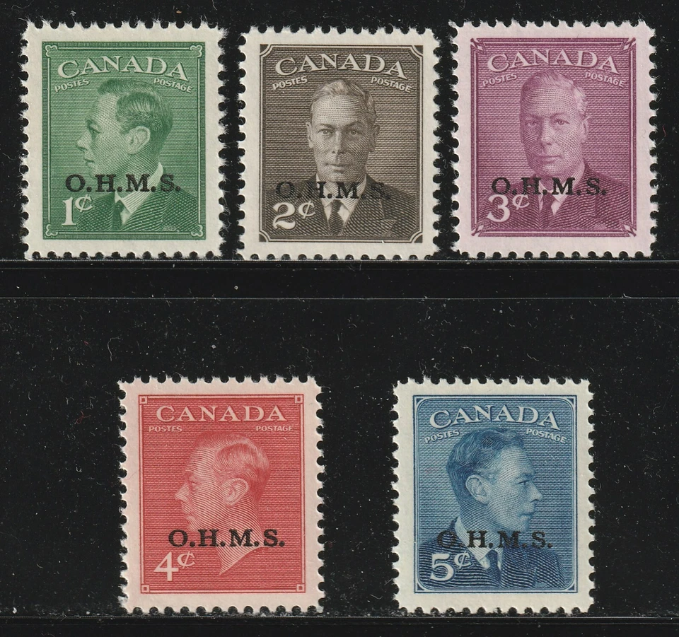Canada #O12-O15A, King George VI, Set of 4 Overprinted O.H.M.S. VF, MNH 1950 - Image 1 of 1