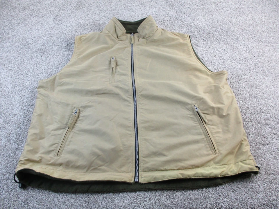 Vintage Free Country Vest Jacket Reversible Mens XXL Nylon Beige Green Full Zip - Image 1 of 4