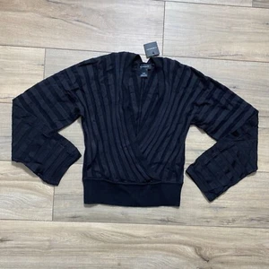 Club Monaco Women's Cross Front Sweater Size Medium Black - Picture 1 of 9