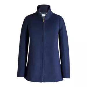 J. Abrigo Crew azul marino Longline Lodge en tela italiana Stadium Preppy para mujer 2P - Imagen 1 de 7