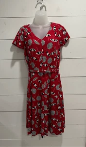 Vestido Talbots Midi Estampado Paraguas Cuello en V Talla 10 - Imagen 1 de 6