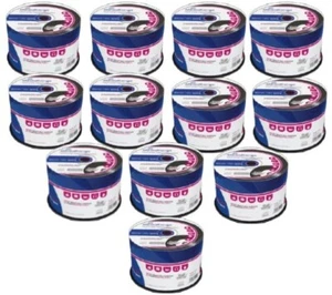 600 x Black Bottom Vinyl CD-R 52x Inkjet White Printable Blank CD Discs Cakebox - Afbeelding 1 van 16