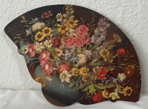 Vintage Advertising Fan Hart Oil Co. Rockford, IL With Floral Scene Made in USA - Picture 1 of 5