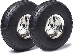(2 Pack) 4.10/3.50-4 Tire and Wheel, Replacement Pneumatic Tires 10-Inch Wheel w - Picture 1 of 6